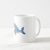Kawaii Großer Blauer Wal Kaffeetasse (VorderseiteRechts)