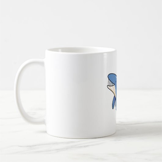 Kawaii Großer Blauer Wal Kaffeetasse (Links)