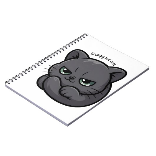 Kawaii Grumpy Cat for Notes and Doodles Notizblock (Linke Seite)