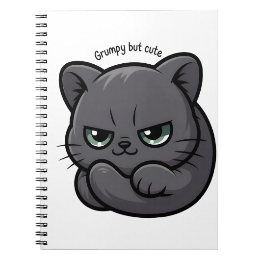 Kawaii Grumpy Cat for Notes and Doodles Notizblock (Vorderseite)