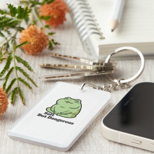 Kawaii Grumpy Frosch-Schlüsselanhänger Schlüsselanhänger (Vorderseite rechts)