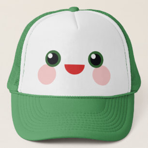 Kawaii Grüne Augen Süßes Glückliches Gesicht Entzü Truckerkappe