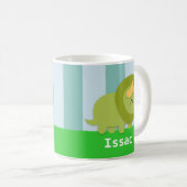 Kawaii-grüne und gelbe Triceratops für Kinder Kaffeetasse (VorderseiteRechts)
