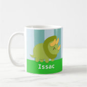 Kawaii-grüne und gelbe Triceratops für Kinder Kaffeetasse (Links)
