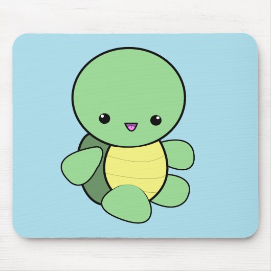 Kawaii-Grünschildkröte Mousepad (Vorne)