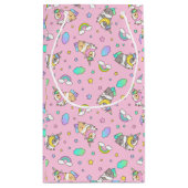 Kawaii Guinea Pig Unicorn Muster in Rosa Kleine Geschenktüte (Rückseite)