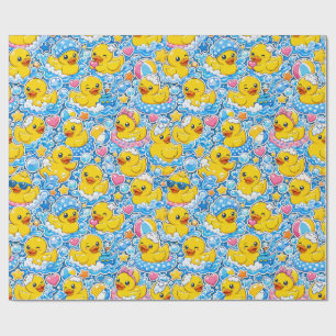 Kawaii-Gummiente-Muster mit spielerischen aquatisc Geschenkpapier