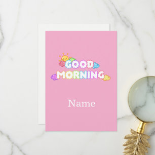 Kawaii Guten Morgen Sonne & Regenbogenwolken Dankeskarte