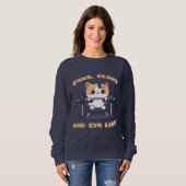 Kawaii Gym Cat Sweatshirt - Niedlich Workout Kitty (Vorne ganz)