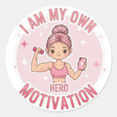 Kawaii Gym Girl Sticker  (Vorderseite)