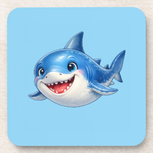 Kawaii-Hai Swimming Freut sich in einem wunderlich Getränkeuntersetzer