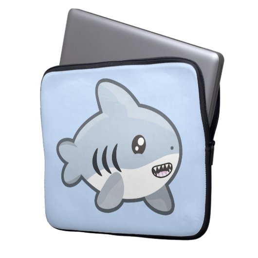 Kawaii Haifisch Laptopschutzhülle (Vorderseite Links)