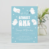 Kawaii Halloween 1. Boo-Day Birthday Boy Girl Einladung (Stehend Vorderseite)