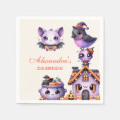 Kawaii Halloween 2. Geburtstag Spooky Niedlich Pas Serviette (Vorderseite)