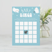 Kawaii Halloween Baby Shower Bingo Game Card Einladung (Stehend Vorderseite)