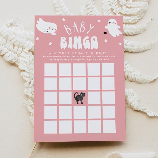 Kawaii Halloween Baby Shower Bingo Game Card Einladung