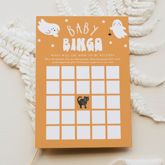 Kawaii Halloween Baby Shower Bingo Game Card Einladung