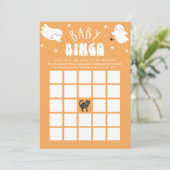 Kawaii Halloween Baby Shower Bingo Game Card Einladung (Stehend Vorderseite)