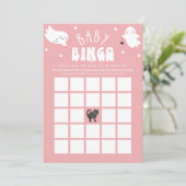 Kawaii Halloween Baby Shower Bingo Game Card Einladung (Stehend Vorderseite)