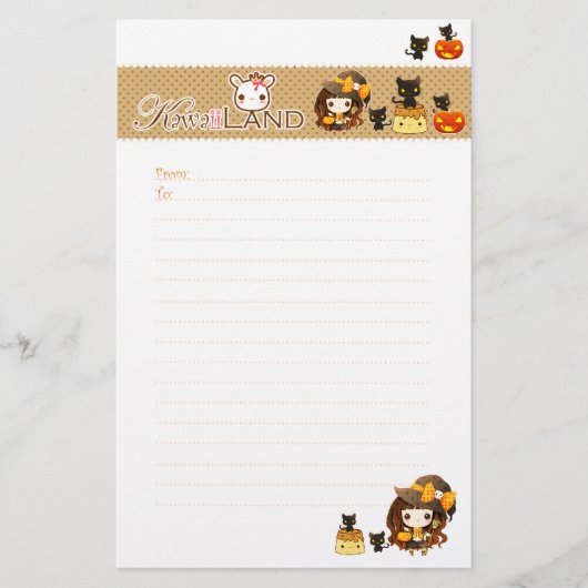 Kawaii Halloween Briefpapier (Vorderseite)