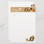 Kawaii Halloween Briefpapier (Vorne/Hinten)