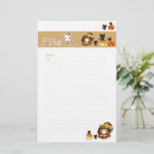 Kawaii Halloween Briefpapier (Stehend Vorderseite)