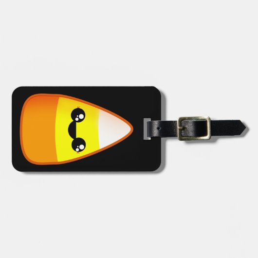Kawaii Halloween Candy Corn Gepäckanhänger (Vorderseite horizontal)