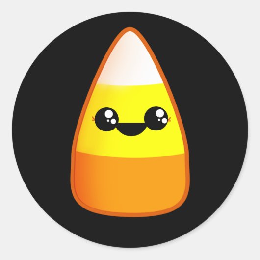 Kawaii Halloween Candy Corn Runder Aufkleber (Vorderseite)