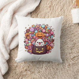 Kawaii Halloween Candy Niedlich Ghost, Pumpkins Kissen