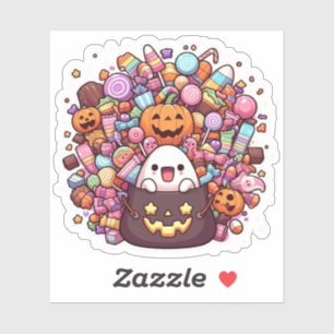Kawaii Halloween Candy Vinyl Niedlich Ghost & Pump Aufkleber