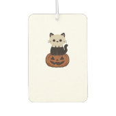 Kawaii Halloween Cat and pumpkin Oversized T-Shirt Autolufterfrischer (Vorderseite)