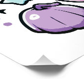 Kawaii Halloween Cat – Cute Witch Kitty on Pumpkin Poster (Ecke)