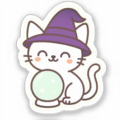 Kawaii Halloween Cat - Magische und Adorable Spook Aufkleber (Vorderseite)