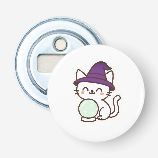 Kawaii Halloween Cat - Magische und Adorable Spook Flaschenöffner (Vorderseite)