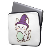 Kawaii Halloween Cat - Magische und Adorable Spook Laptopschutzhülle (Vorderseite Links)
