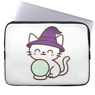 Kawaii Halloween Cat - Magische und Adorable Spook Laptopschutzhülle