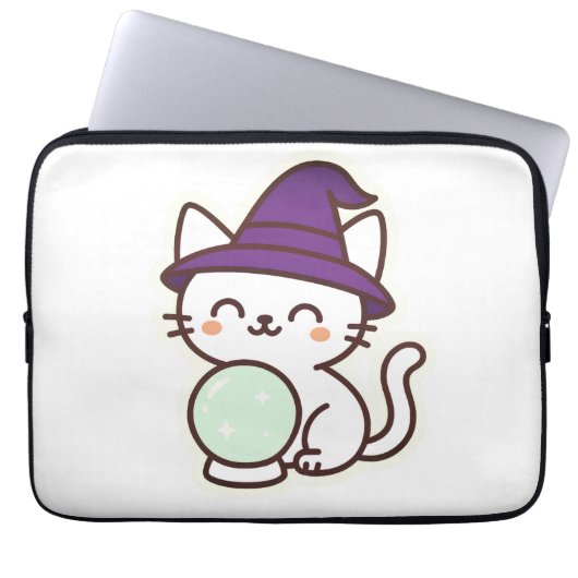 Kawaii Halloween Cat - Magische und Adorable Spook Laptopschutzhülle (Vorderseite)