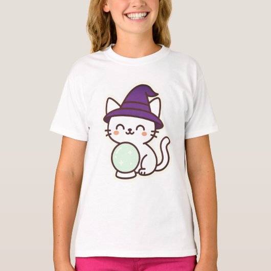 Kawaii Halloween Cat - Magische und Adorable Spook T-Shirt (Vorderseite)