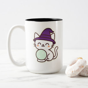 Kawaii Halloween Cat - Magische und Adorable Spook Zweifarbige Tasse