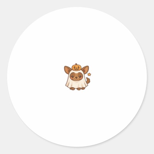 Kawaii Halloween Dog � Pumpkin Ghost Puppy Sticker (Vorderseite)