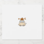 Kawaii Halloween Dog � Pumpkin Ghost Puppy Sticker Schaumweinetikett (Einzelnes Label)