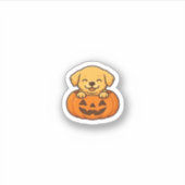 Kawaii Halloween Dog � Pumpkin Puppy Sticker Boxy (Vorderseite)