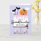 Kawaii Halloween Geburtstag Pumpkin Cake Spooky Karte (Gelbe Blume)