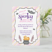 Kawaii Halloween Geburtstagsparty Einladung (Stehend Vorderseite)