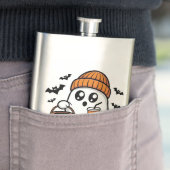 Kawaii Halloween-Geist Orange Mütze Herbstgeist Flachmann (Beispiel)
