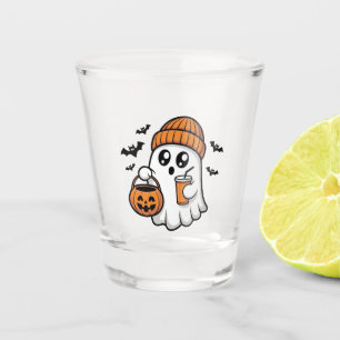 Kawaii Halloween-Geist Orange Mütze Herbstgeist Schnapsglas