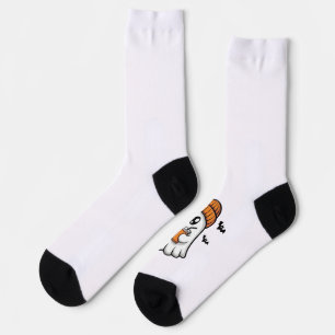 Kawaii-Halloween-Geist Orange Mütze Herbstgeist Socken