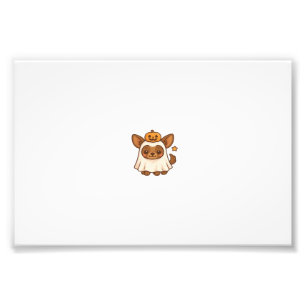 Kawaii-Halloween-Hund � Kürbis-Geist-Welpen-Aufkle Fotodruck