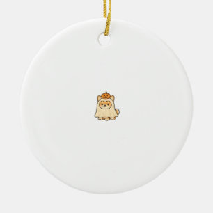 Kawaii-Halloween-Hund � Kürbis-Geist-Welpen-Aufkle Keramik Ornament