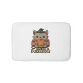 Kawaii Halloween Katze mit Kürbis, Niedlich Hexenk Badematte (Vorderseite)